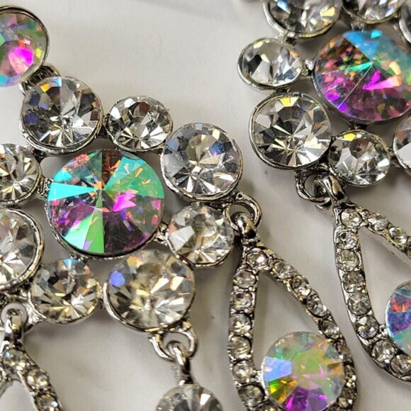 Aurora Borealis Crystal Earrings - Picture 3 of 10